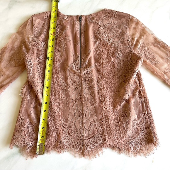 Alice + Olivia Lace Top Rose Tan Sz S - Picture 5 of 12